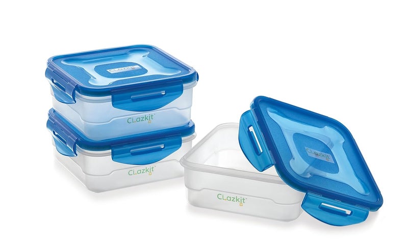 Clazkit MultiPurpose Plastic Containers with Lid for Kitchen Storage Food Grade BPA Free Leak Proof Pack Of 3 800ml - Image 3