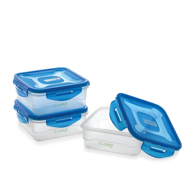Clazkit MultiPurpose Plastic Containers with Lid for Kitchen Storage Food Grade BPA Free Leak Proof Pack Of 3 800ml - Image 5