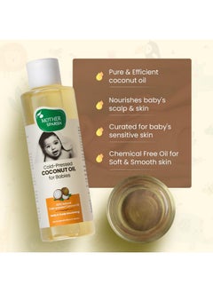 Mother Sparsh Cold Pressed Coconut Oil For Baby Massage, Skin & Hair Care | 100% Natural Baby Oil For New Born | 200Ml  - Image 2