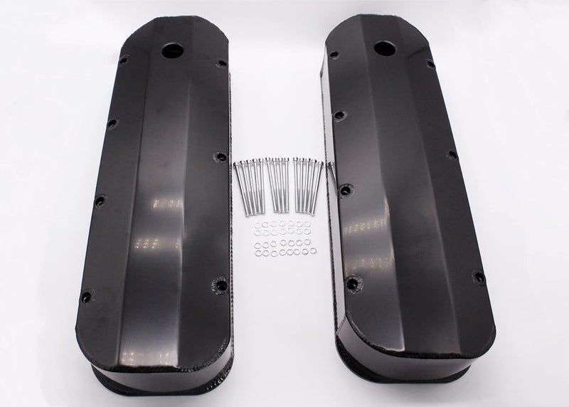 TAKPART BBC Tall Valve Covers Big Block Billet Aluminum for Chevy 396 402 427 454 - Black - Image 1