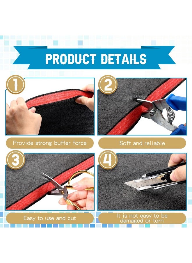 Outus - 4 Pcs Cuttable Polyurethane Foam Pads Foam Sheets Craft Foam Tool Box Foam Insert For Cases Packing Padding Camera Toolbox Storage (Red, Black,16 X 12 X 1.5 Inch) - Image 1