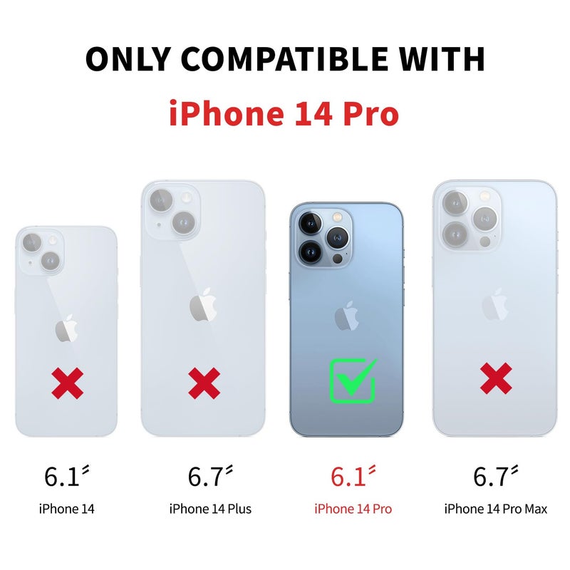 DJDUCK Designed for iPhone 14 Pro Case Wallet with Card Holder, [Magnetic Clasp Cover] [RFID Blocking Leather Protection] Shockproof Women Men Cases 6.1 Inch for Apple 14 Pro Light Brown - Image 2