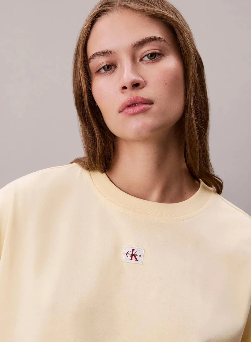 Calvin Klein  Woven Label Oversized Tee for Women | Best Price UAE
