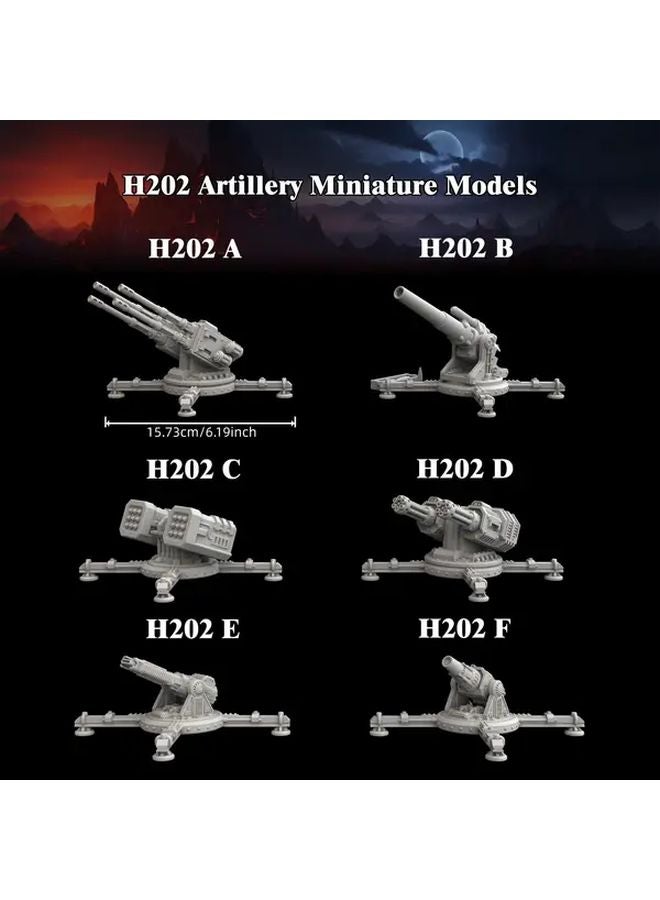 H202 Artillery Miniature Models Set For TTRPG And Wargames Durable Plastic - Image 3