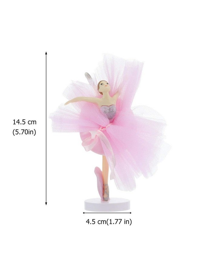 NUOBESTY 3 قطع زينة كب كيك للبنات تمثال فتاة راقصة لعيد ميلاد الفتيات لوازم حفلة الباليه - Image 2