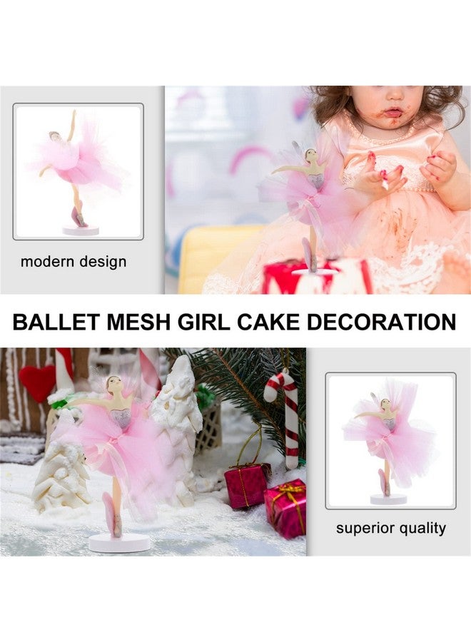 NUOBESTY 3 قطع زينة كب كيك للبنات تمثال فتاة راقصة لعيد ميلاد الفتيات لوازم حفلة الباليه - Image 4
