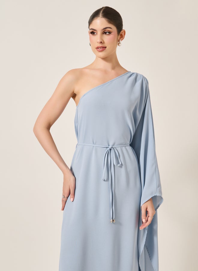 Styli Solid One Shoulder A-Line Maxi Dress - Image 3