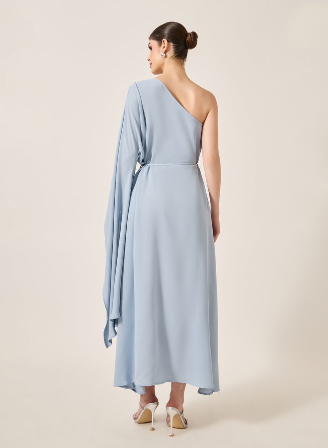 Styli Solid One Shoulder A-Line Maxi Dress - Image 5