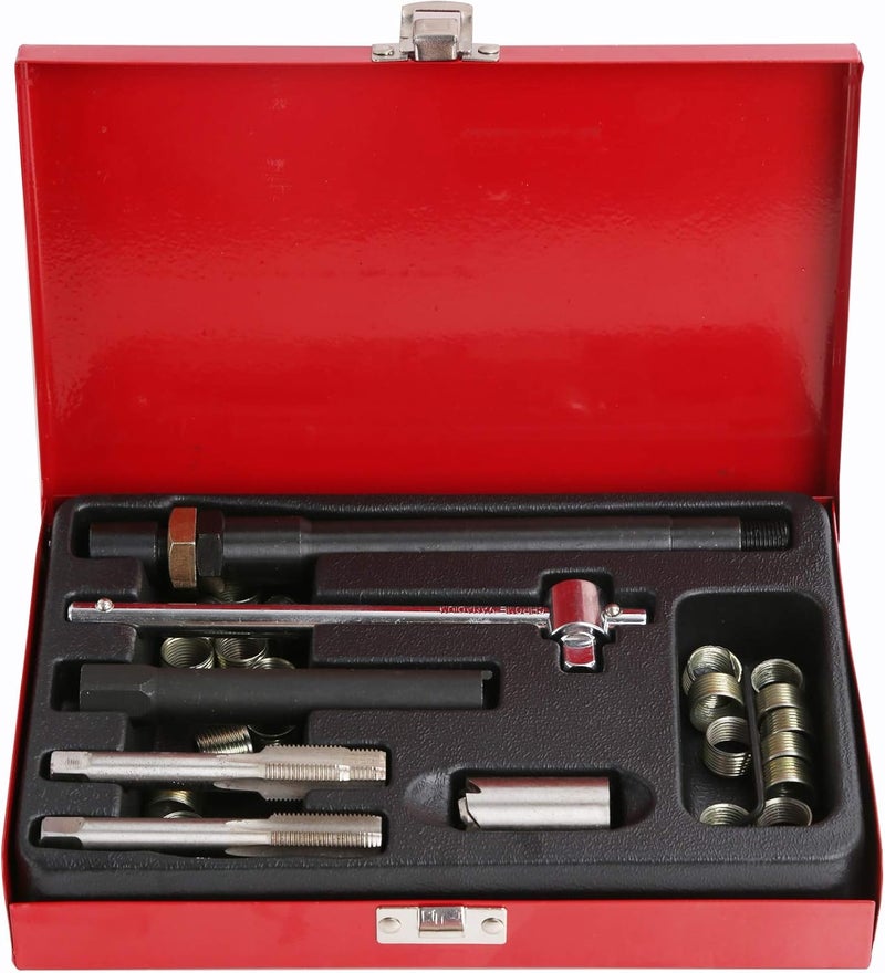 WINTOOLS 26pc Spark Plug Thread Repair Kit M14 x 1.25 with Metal Case - Image 2