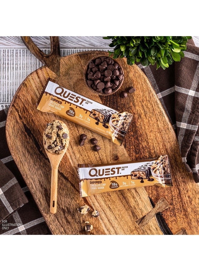 Quest Nutrition Dipped Chocolate Chip Cookie Dough Protein Bars, 18g Protein, 3g Net Carbs, Gluten Free, 1.76 Oz, 12 Count - Image 4