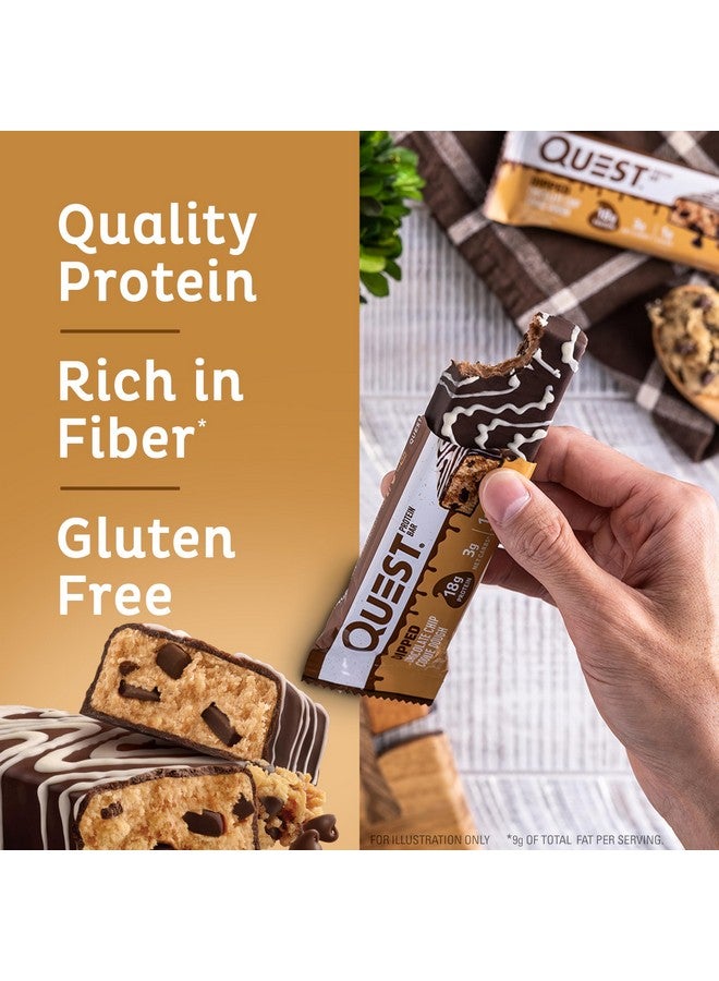 Quest Nutrition Dipped Chocolate Chip Cookie Dough Protein Bars, 18g Protein, 3g Net Carbs, Gluten Free, 1.76 Oz, 12 Count - Image 3