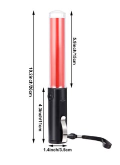 Y&D Traffic Wand, 2 Pieces LED Light Signal Safety Wand Work Flashlight with Flashing Modes & Lanyard, Emergency for Outdoor Camping Hiking, 11 Inch  - Image 4