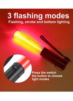 Y&D Traffic Wand, 2 Pieces LED Light Signal Safety Wand Work Flashlight with Flashing Modes & Lanyard, Emergency for Outdoor Camping Hiking, 11 Inch  - Image 3