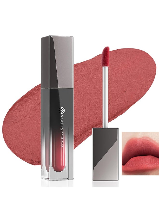 YOUNG VISION Matte Lip Cream，Velvet Matte Liquid Lipstick Long Lasting, 4-in-1 Multi-Use Brown Makeup for Lips, Blush, Eyeshadow & Contour, Smooth & Non-Drying Silky Liquid Lipstick, Buildable High Pigment | Velvet Matte, Smooth  #01 - Image 1