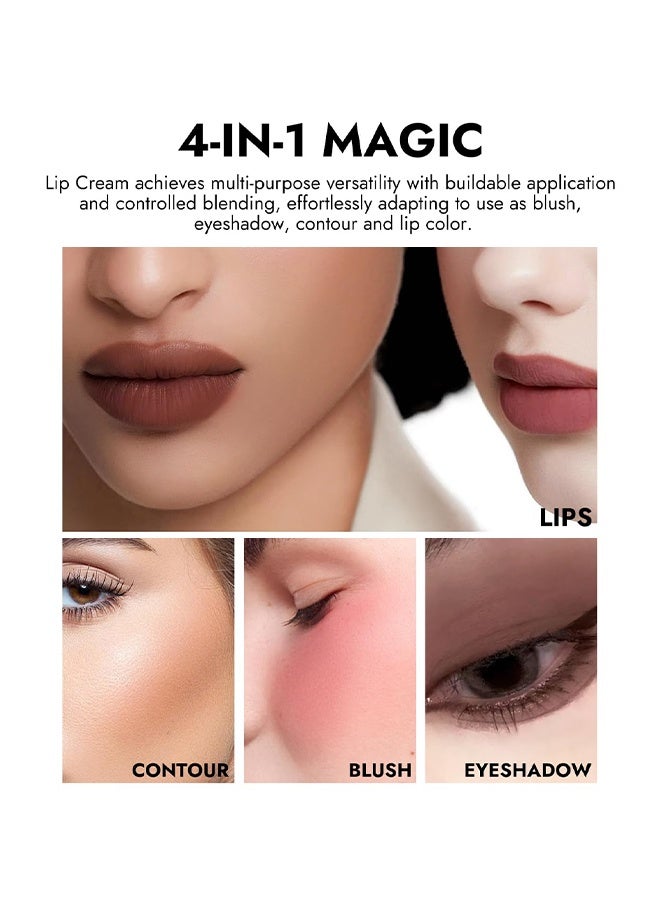 YOUNG VISION Matte Lip Cream，Velvet Matte Liquid Lipstick Long Lasting, 4-in-1 Multi-Use Brown Makeup for Lips, Blush, Eyeshadow & Contour, Smooth & Non-Drying Silky Liquid Lipstick, Buildable High Pigment | Velvet Matte, Smooth  #01 - Image 5