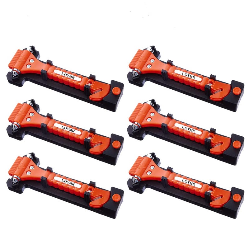 LOYMR 6 PCS Car Safety Hammer Auto Car Window Glass Hammer Breaker and Auto Safety Seatbelt Cutter 2in1 Emergency Escape Tool