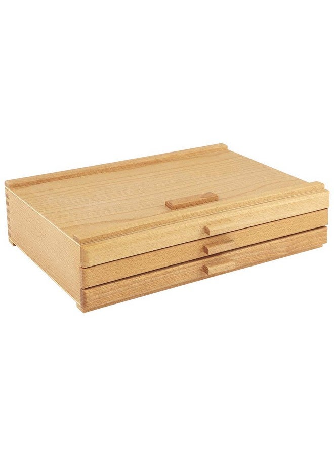 كرييتف مارك صندوق تخزين باستيل من كريتيف مارك، صندوق خشبي بثلاثة أدراج مع بطانة من الإسفنج، صندوق تخزين قوي وقابل للتكديس لمستلزمات الفنون والحرف اليدوية لأدوات الفنانين والأقلام وأقلام الرصاص والمزيد، لمسة نهائية طبيعية - Image 4