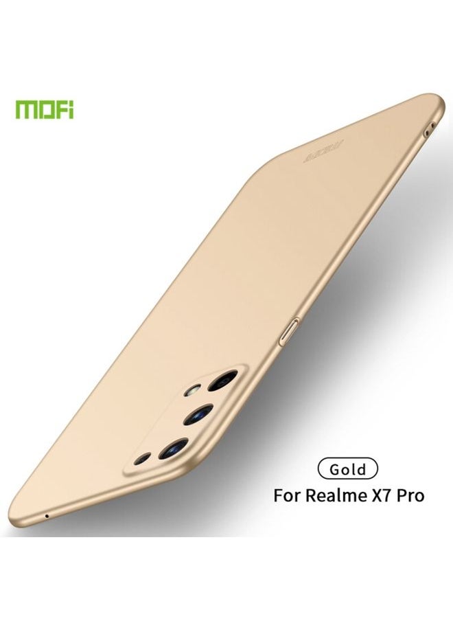 HuHa Case Cover For Realme X7 Pro  Frosted PC Ultra-thin Hard Case Gold 