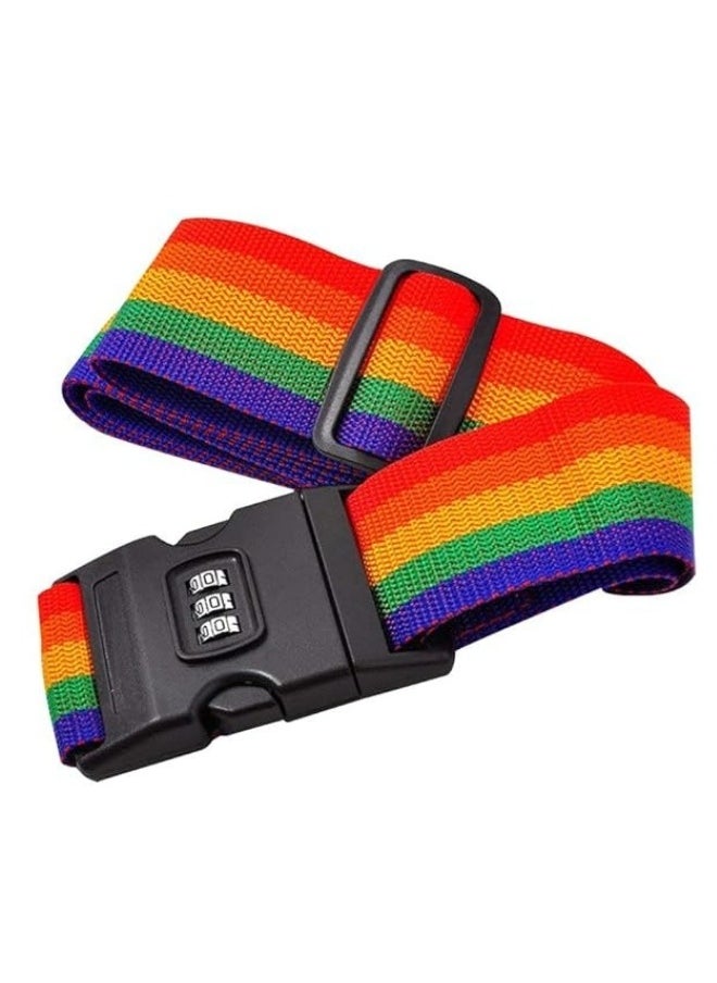 FALMER Adjustable Luggage Strap with Combination Lock Multicolor Travel Accessory (1 Pc)  - Image 1