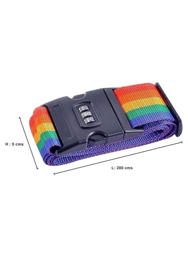 FALMER Adjustable Luggage Strap with Combination Lock Multicolor Travel Accessory (1 Pc)  - Image 3