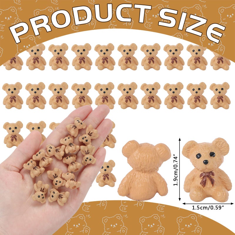 BENOSPACE 20Pcs Mini Bear Figurines Resin Animal Statue Ornaments Tiny Potted Home Cake Decor Bear DIY Crafts Accessories Garden Herd of Flat Back Cattle Fairy Outdoor Moss Micro Landscape Decoration - Image 2