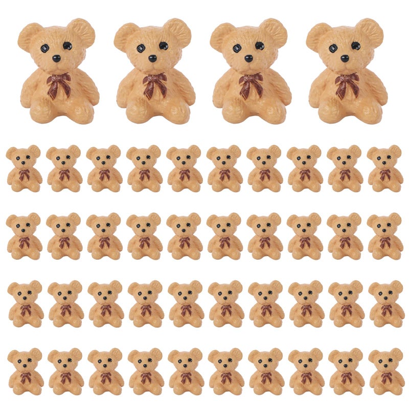 BENOSPACE 20Pcs Mini Bear Figurines Resin Animal Statue Ornaments Tiny Potted Home Cake Decor Bear DIY Crafts Accessories Garden Herd of Flat Back Cattle Fairy Outdoor Moss Micro Landscape Decoration - Image 1
