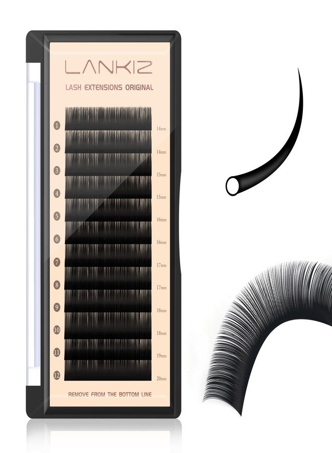 LANKIZ Classic Volume Lash Extension, 0.15 CC Curl 14-20mm Mixed Eyelash Extension Lash Trays, Super Matt Black Individual Lash Extensions for Professional Salon Use - Image 1