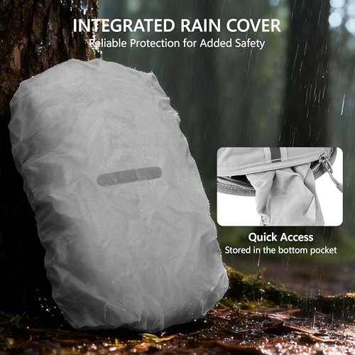 Zavothy Hydration Backpack with Rain Cover, 1.5L Lightweight Hydration Pack for Hiking, Cycling & Trail Running – Gray - Image 5