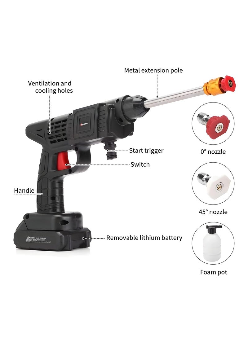 كراون غسالة كهربائية لاسلكية عالية الضغط متعددة الألوان، مجموعة غسيل سيارات، مضخة غسيل سيارات منزلية لاسلكية عالية الضغط، أداة غسيل سيارات محمولة KW41220 - Image 4