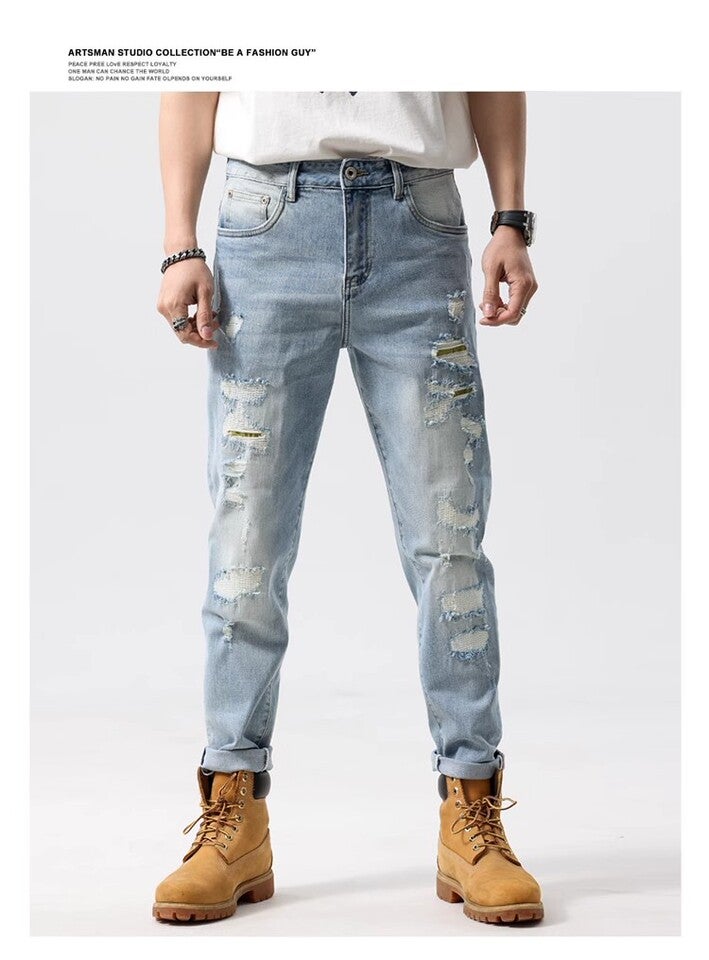 Unisex Classic Denim Jeans Loose Fit Daily Outdoor Wear - Image 1
