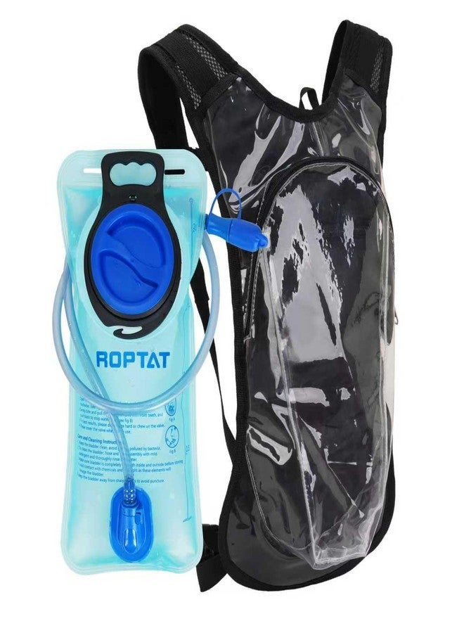Roptat Hydration Backpack Pack with 2L Hydration Bladder - Lightweight Water Backpack Water Pouch for Women Men Running Riding Biking Music Festival (Transparent) - Image 1