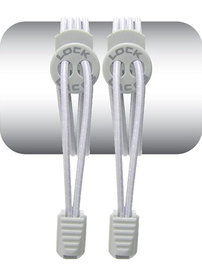 Lock Laces - Elastic No Tie Shoelaces, One Size Fits All, for Kids and Adults, Elastic No Tie Shoe Laces  Color gray - Image 1