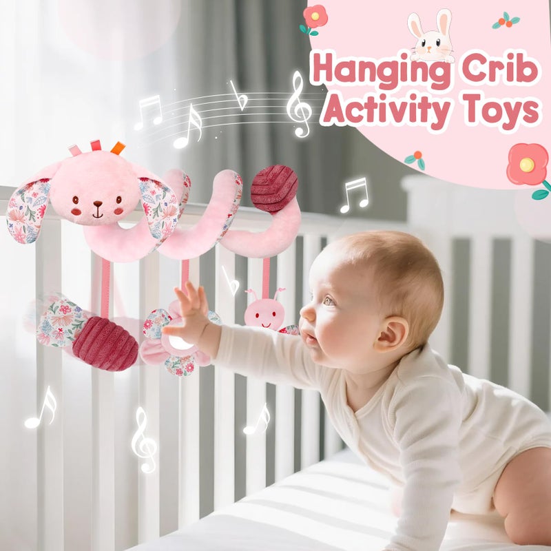 TSYAN Car Seat Toys for Babies 0-6 Months Boy,Baby Spiral Hanging Plush Activity Toys Thank You Gifts for Newborn 0 3 6 9 12 Months Baby Boys Girls - Image 5