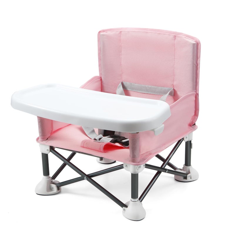 PandaEar Portable Baby Seat Travel| Compact Fold with Straps for Indoor/Outdoor Use| Great for Camping, Beach, Lawn |Toddlers, Kids, Boys, Girls (Pink) - Image 1