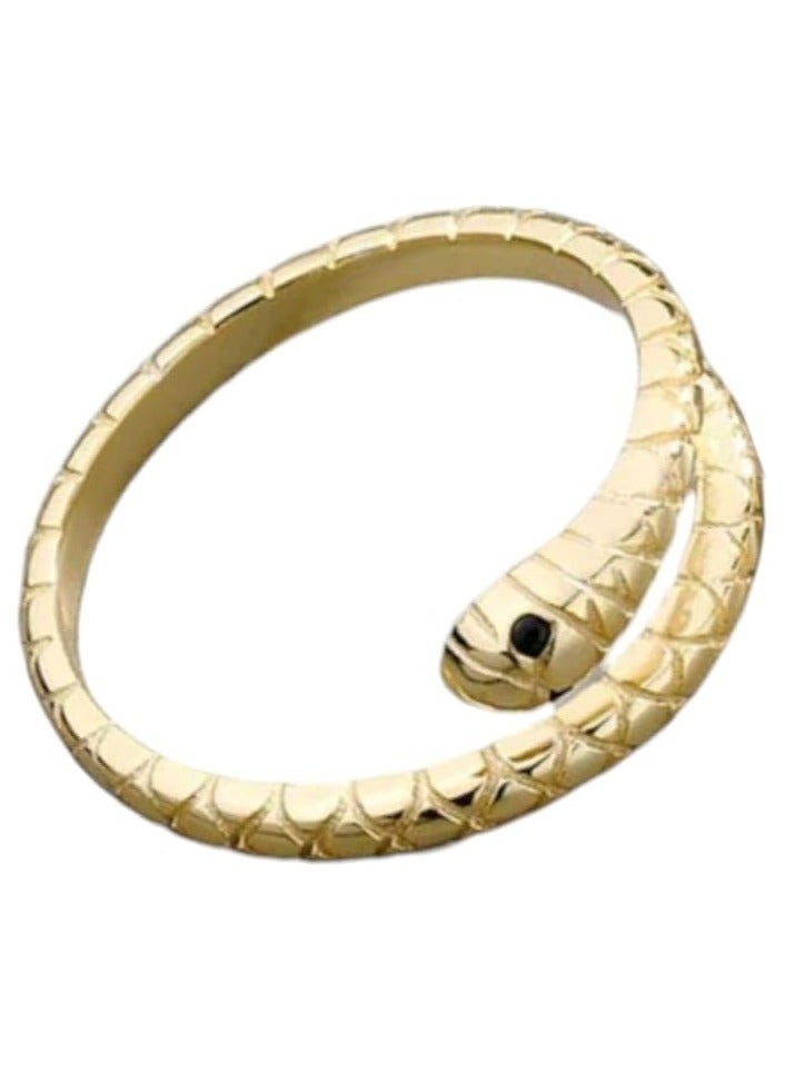 بونكا خواتم بونكا المتلألئة للنساء والفتيات  خاتم الثعبان الذهبي - Image 1