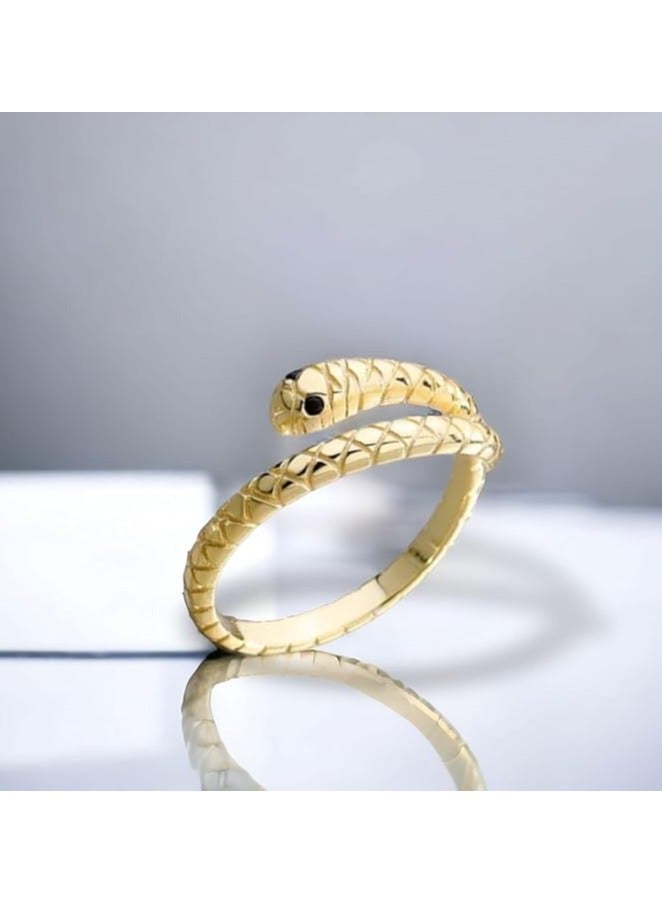 بونكا خواتم بونكا المتلألئة للنساء والفتيات  خاتم الثعبان الذهبي - Image 2
