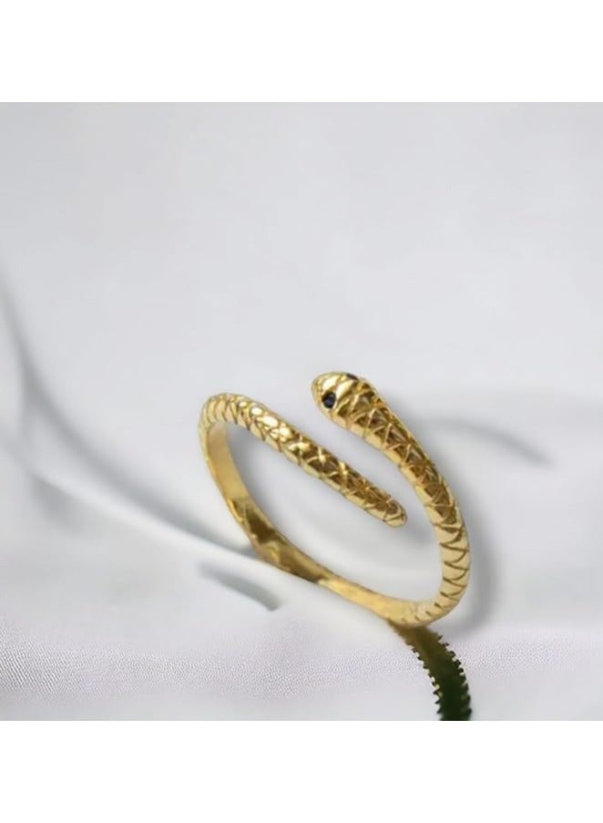 بونكا خواتم بونكا المتلألئة للنساء والفتيات  خاتم الثعبان الذهبي - Image 3