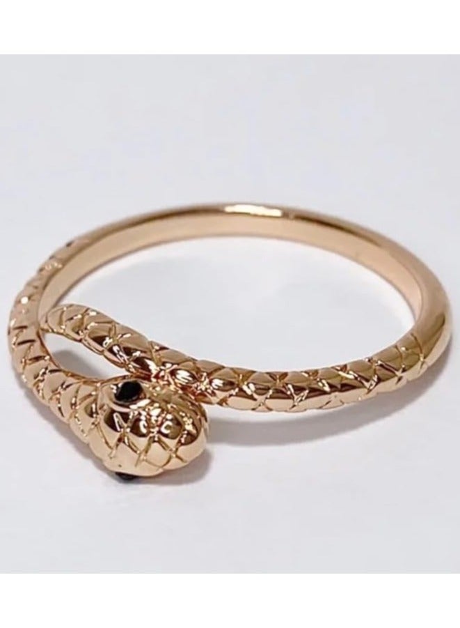 بونكا خواتم بونكا المتلألئة للنساء والفتيات  خاتم الثعبان الذهبي - Image 4