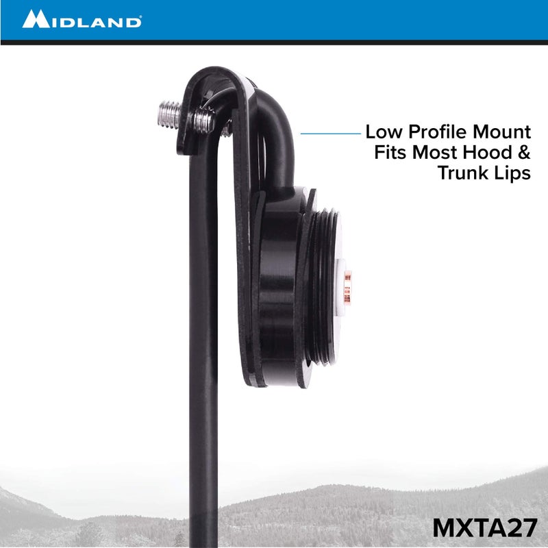 Midland â€“ MXTA27 MicroMobile Universal Lip Mount with NMO Connector and 6M Cable â€“ Fits Most Trunks/Car Hoods - Image 2