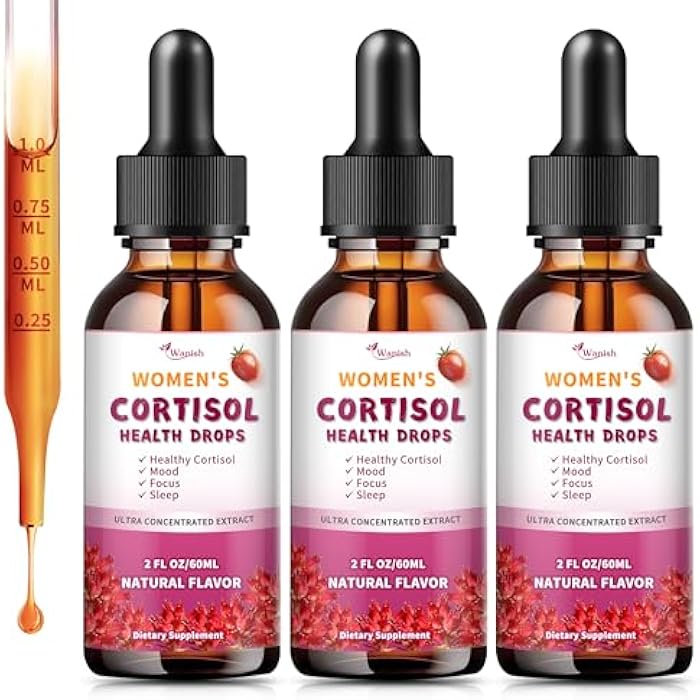 Wanish Cortisol Supplements for Women Liquid Drops, Natural Herbal Extract Complex for Women, Maintain Healthy Cortisol Levels - 90 Day Vegan Supply - Image 1