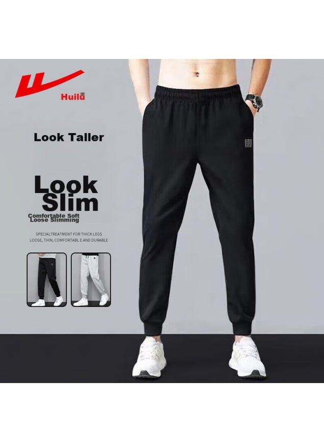 Pull Back Warrior Casual Pants For Men, Spring And Autumn Loose Drawstring Sweatpants, Versatile Slim-fit Trousers, Black, 4XL - Image 2