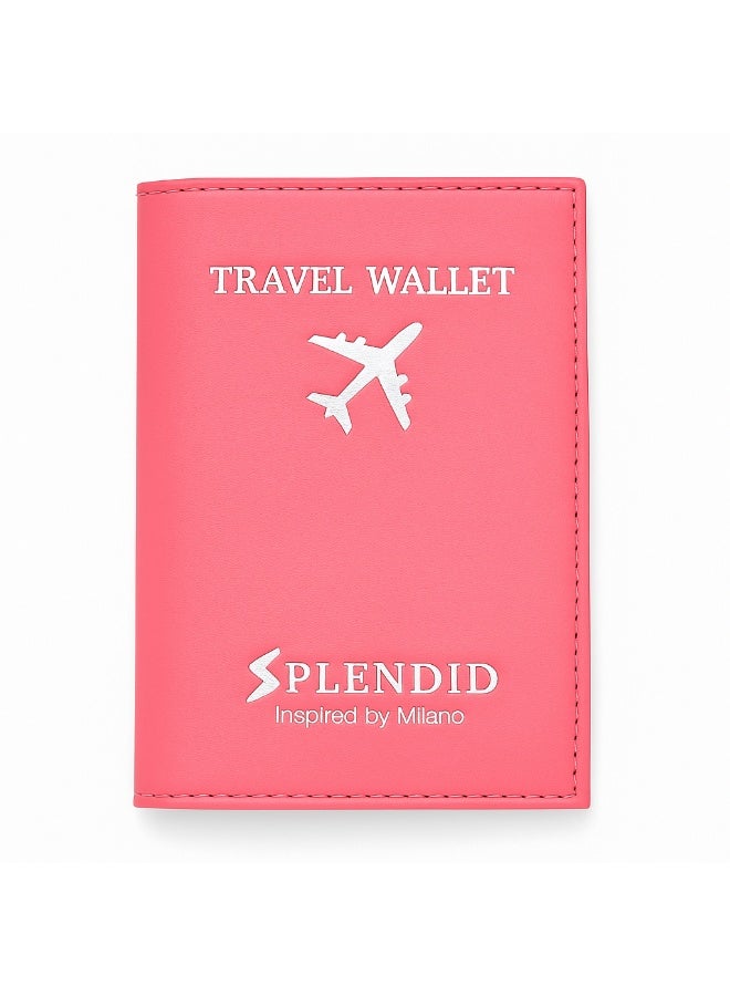 إسبليندد محفظة السفر سبلينديد تسع حتى 5 كروت مع جيب للباسبور و 2 جيب للكاش بينك ومن الداخل رمادي - Image 1