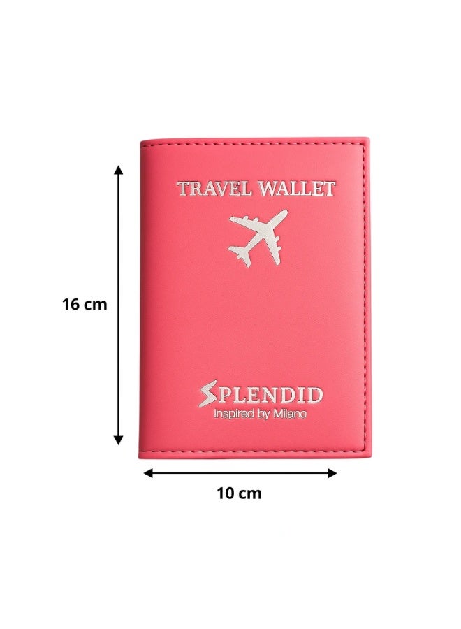 إسبليندد محفظة السفر سبلينديد تسع حتى 5 كروت مع جيب للباسبور و 2 جيب للكاش بينك ومن الداخل رمادي - Image 2