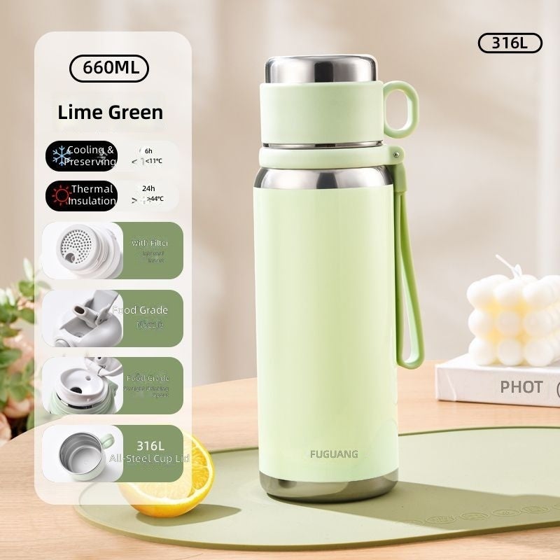 FUGUANG 316 Stainless Steel Vacuum Insulated Water Bottle - Large Capacity, Portable, Press-Release Dispensing - Image 1