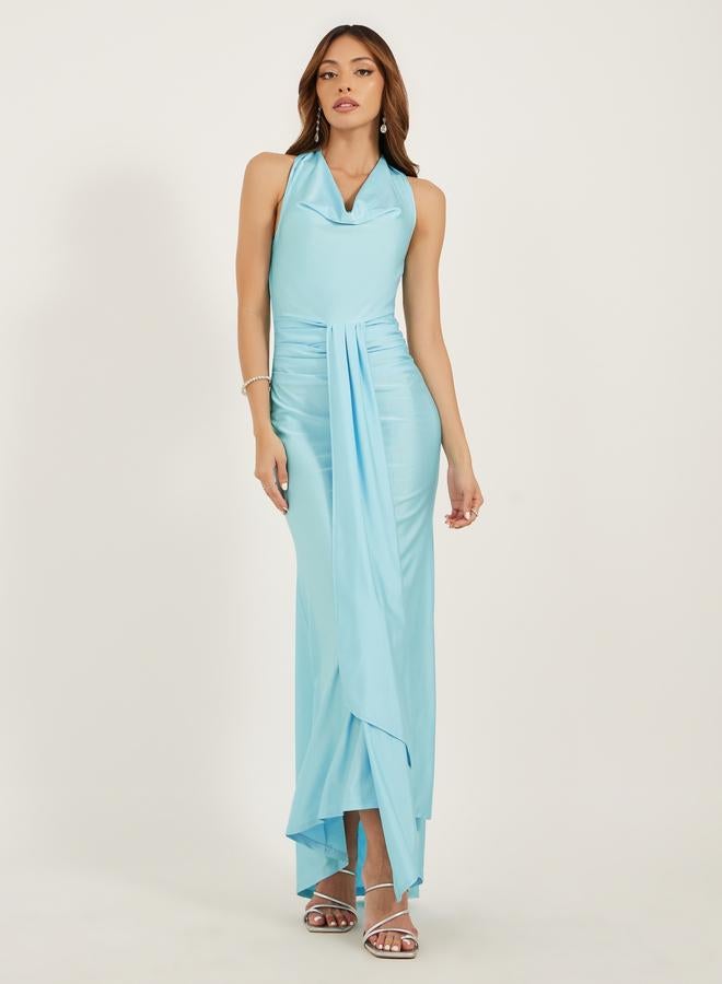 Styli Styli Satin Cowl Neck Sleeveless Mermaid Maxi Dress  - Image 2