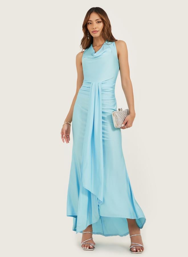 Styli Styli Satin Cowl Neck Sleeveless Mermaid Maxi Dress  - Image 1