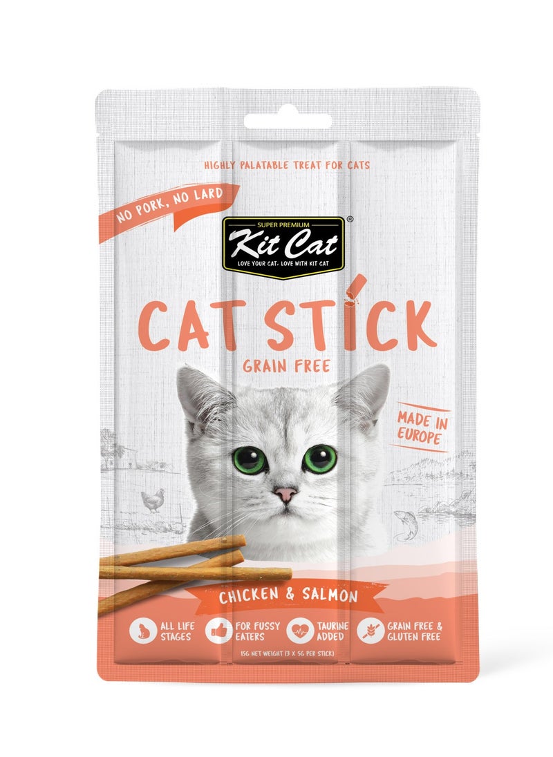 Kit Cat Grain Free Cat Stick Chicken And Salmon 15g 