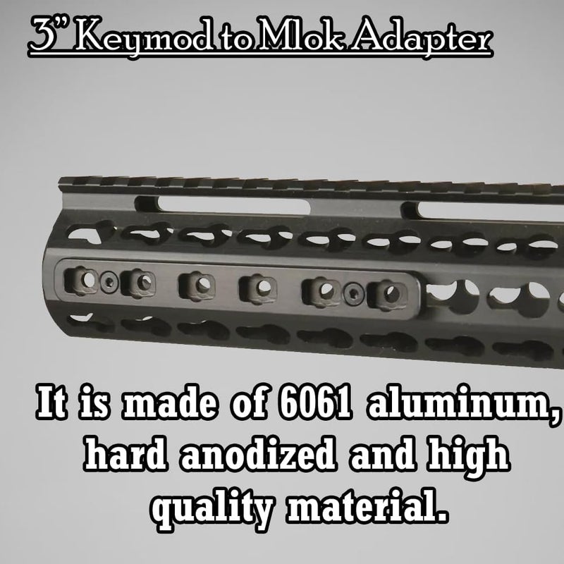 Gotical Keymod to Mlok Adapter Converter Rail Section Keymod to Mlok Converter 3 Inch (Pack of 2) - Image 4