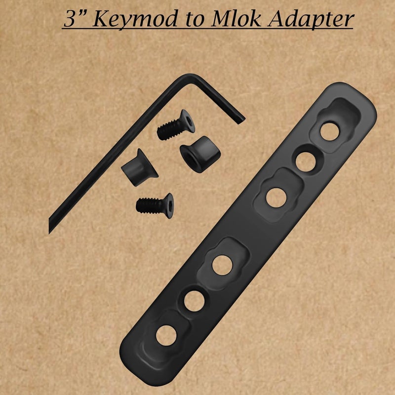 Gotical Keymod to Mlok Adapter Converter Rail Section Keymod to Mlok Converter 3 Inch (Pack of 2) - Image 2