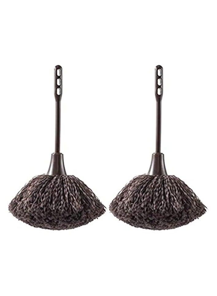 erorex 2-piece long handle feather duster with keyboard brush, portable cleaner brush cleaner duster, suitable for dust in keyboard, computer, laptop, desk and household crevice - Image 2